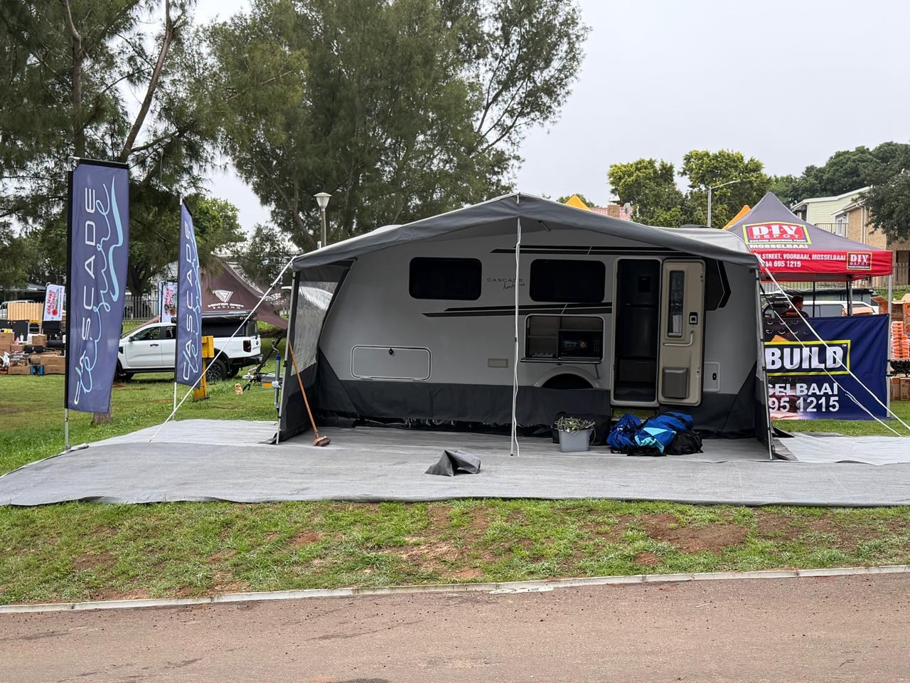 Modern white touring caravan supplied by Outdoor Online